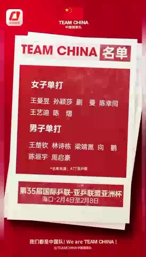 第35届乒乓球亚洲杯将于2月举行,国乒参赛名单出炉 第35届乒乓球亚洲杯将于2月举行,国乒参赛名单出炉
